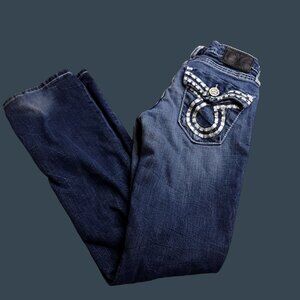 Big Star Liv Slim Bootcut Jeans Womens 26R Medium Wash Low Rise Stretch